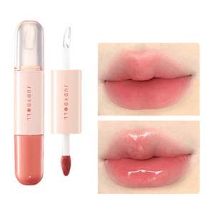 Candied Haws Double-Head Lip Glaze Lip Oil Moisturizing Matte Mirror Film Lipstick S01 Soft Guava