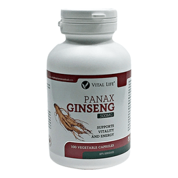 Panax Ginseng (500mg) 100 Vegetable Caps