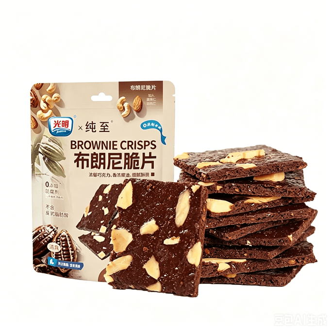 Brownie Chips Chocolate Cocoa Nut Crackers Office Cracker Snacks [Chocolate Flavor] 60g*1 Pack