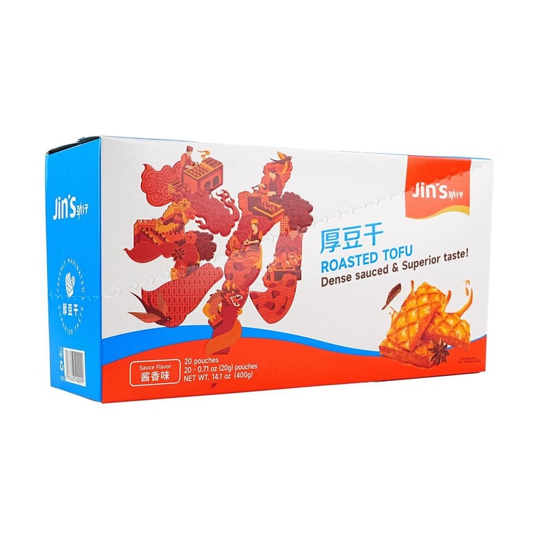 华文食品 劲仔厚豆干 酱香味 超值盒装 400g 湖南特产 6
