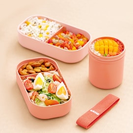 Antibacterial Bento Lunch Box Microwaveable Pink