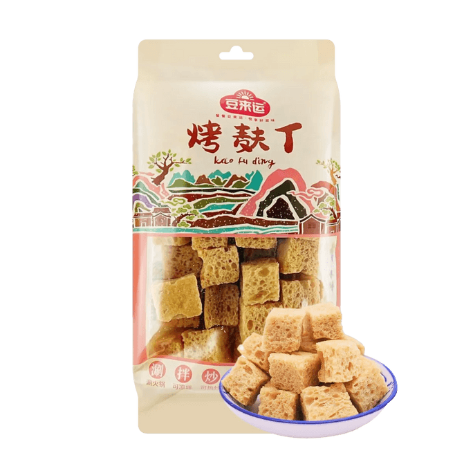 Braised Wheat Gluten Cubes, 4.23oz 【For Hot Pot , Snail Rice Noodles and Dishes】