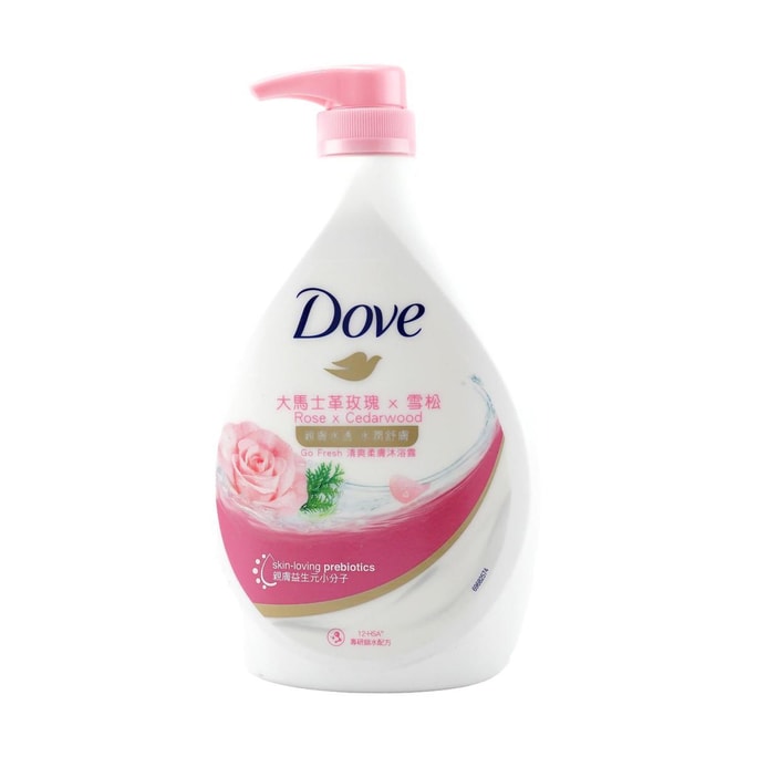 Damask Rose & Cedar Refreshing Body Wash, 30.43 fl.oz. - Water-Infused Softening Comfort