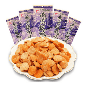Nanjing Salted Duck Flavor Retro Snack for Post-90s, Spicy Treat, Snack for Foodies, Crispy Rice Crackers 20g*5 Bags