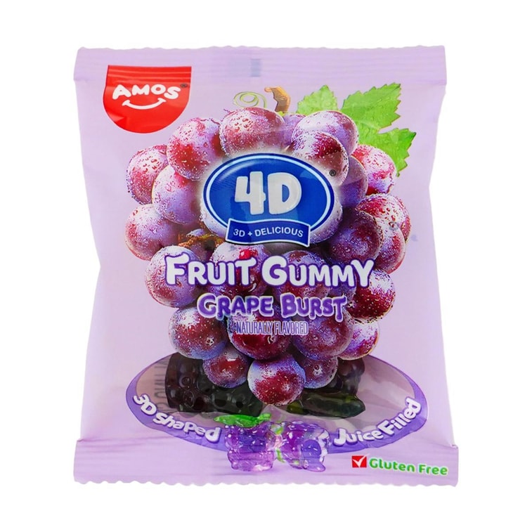 4d Burst Juice Gummy Candy, Grape Flavor, 8.5oz【Gluten Free】 3