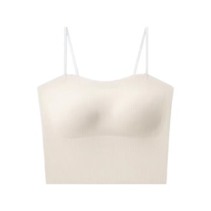 Cami Bra Thin Immobilization Anti-Sag Boob Tube Top-White M Size 1Pc