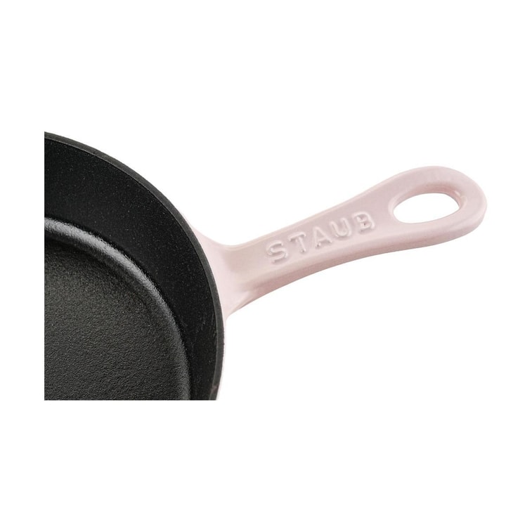 フランス製 STAUB 鋳鉄フライパン - 伝統的な深型フライパン ピオニーピンク 8.5インチ 8
