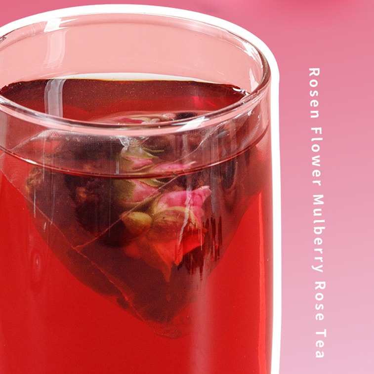 【Expédition directe du Canada】 Thé à l'hibiscus, mûre et rose 100g (5g x 20 sachets) Riche en anthocyanes + Vitamine C, une tasse par jour pour une peau lumineuse, thé de l'après-midi aux fruits et fleurs, cadeau de fête, mélange de sachets de thé 6