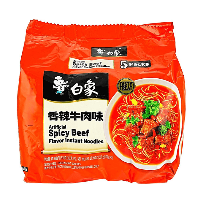 인스턴트 누들 매콤 소고기 맛, 3.6 oz*5 팩, 17.99 oz