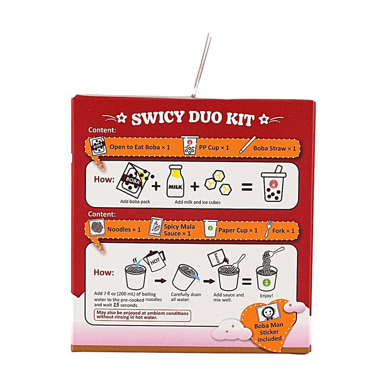 Brown Sugar Boba Milk Tea & Spicy Mala Noodles 8.46oz 【Swicy Duo Kit】【Two Favorites, One Box】 9