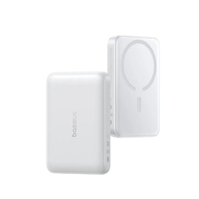 【香港直送】 Baseus 磁吸無線22.5W快充行動電源 Apple White 10000mAh 可登機