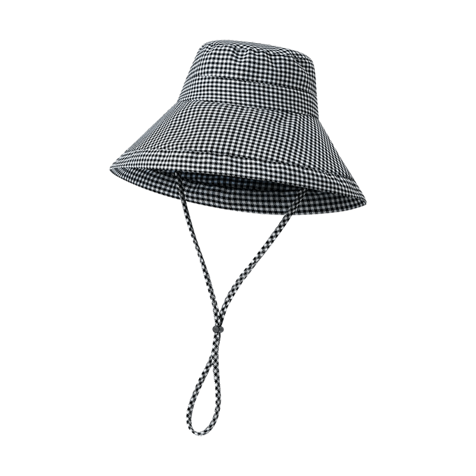 Sun Protection Bucket Hat Houndstooth Pattern Brim 4.72 inches