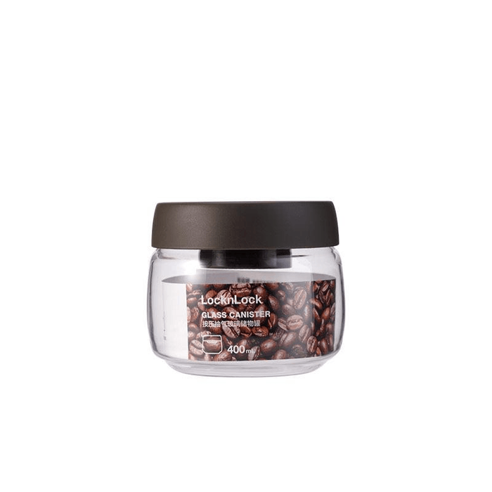 LOCK&LOCK Glass Sealed Jar Micro Vacuum Jar Household Storage Jar Storage Food Dark Grey 400ml