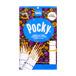 【Halloween Limited Edition】Japanese Cookies and Cream Pocky Cookie Sticks - Family Pack, 9 Packs,  4.55oz