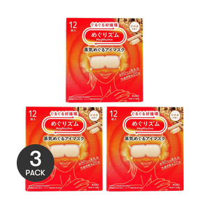 Megrhythm Renewing Steam Warming Eye Mask, 12 Counts*3 #Cedarwood Scent【Value Pack】