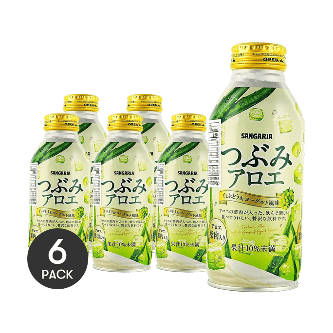 White Grape Yogurt Flavored Aloe Vera Beverage 13.4 oz *6【6 Packs】