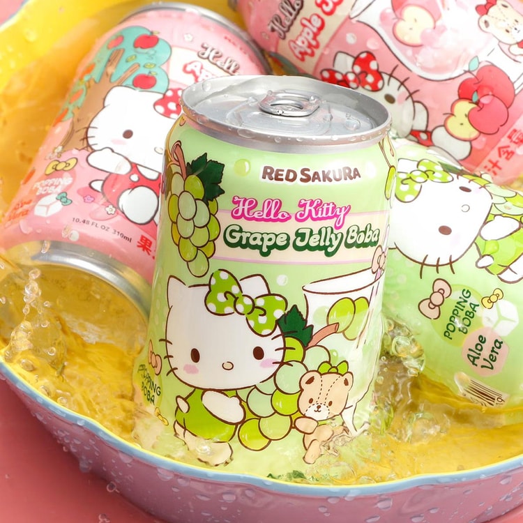 red sakura サンリオ ハローキティ グレープアロエ バブルドリンク