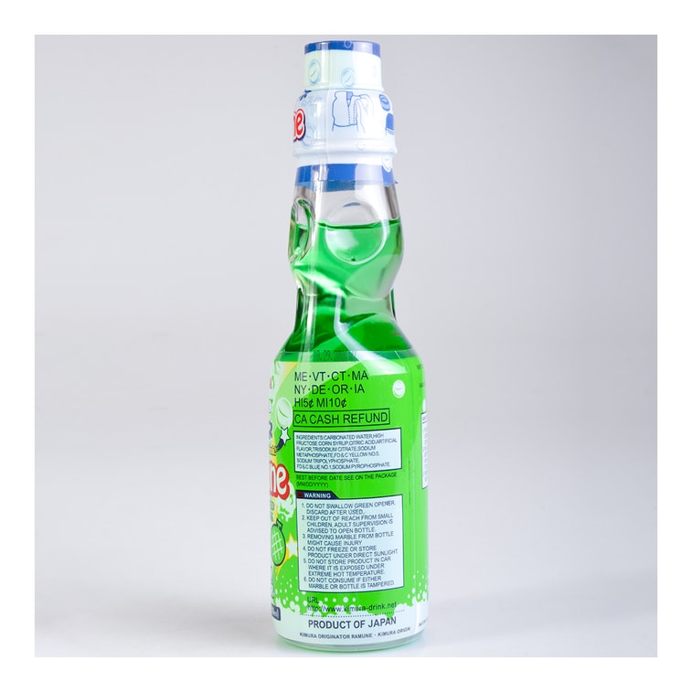 日本KIMURA木村饮料 元祖 弹珠汽水 蜜瓜味 200ml 3