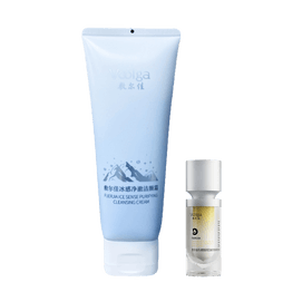 Ice Sense Purifying Cleansing Cream, 5.29 oz. + Lactobionic Acid Oil Control Astringent Skin Serum, 1.05oz.【Value Pack】