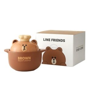 【中国直邮】 日本 LINE FRIENDS 陶瓷炖锅家用燃气耐高温煤气灶煲汤锅煲仔锅 1.6L 1个装