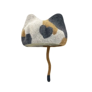 【中国直邮】 HSPM 秋冬设计师款羊毛呢猫耳朵贝雷帽甜美可爱保暖百搭拍照蓓蕾帽子 1个 卡其色三花 F