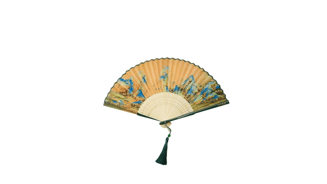 中国直送】故宮博物院「河山図」扇子 伝統中国風ギフト 21cm - Yami