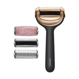 德國GESKE 9合1微針臉部&身體滾輪護理儀 家用按摩美容儀 玫瑰石英排毒 完美緊緻 #灰金色