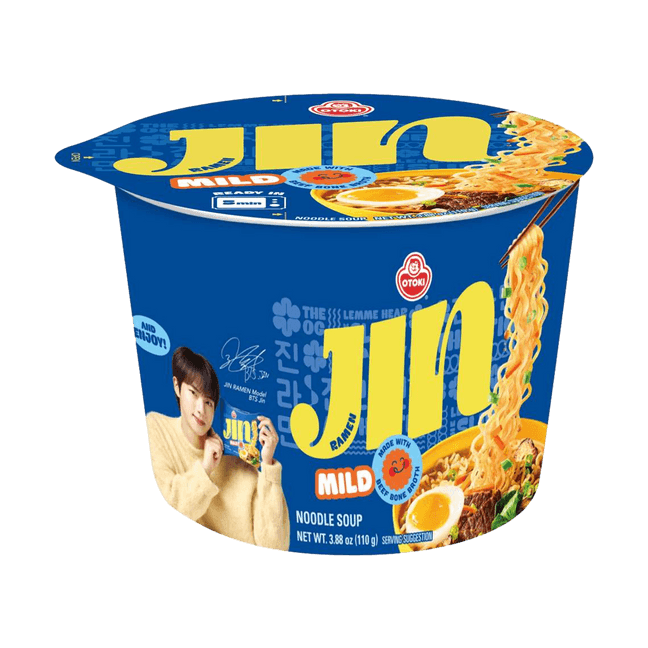 Jin Ramen-  Korean Style Instant Bowl Noodles , Mild Flavor , 3.88oz