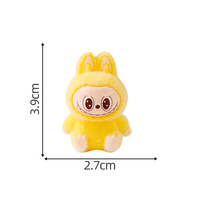 [中国からの直送] かわいいぬいぐるみ フロック歯 ラビッツ ウサギ かわいい穀物オーナメント トレンディなおもちゃ 人形 DIY デコレーション 1個 イエロー