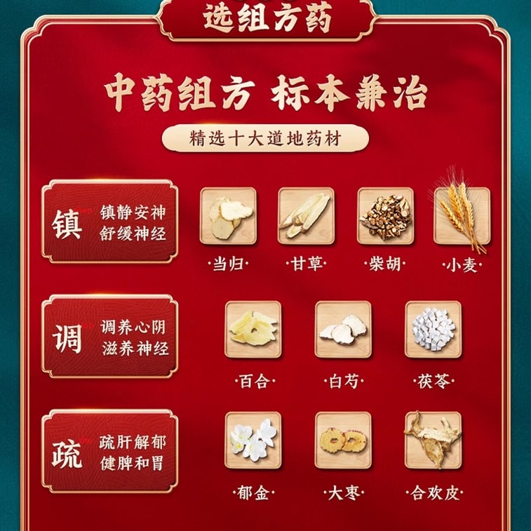 【中国直邮】 康祺 解郁丸  安神助眠改善睡眠紧张焦虑失眠中成 药神经衰弱助眠药12袋/盒 3