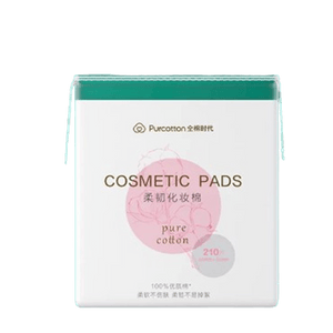 【中国からの直送】ピュアコットン メイク落としパッド、メイク落としパッド、ウェットコンプレスパッド、敏感肌の顔、目、唇専用、厚手のコットンパッド、210枚入り×1パック