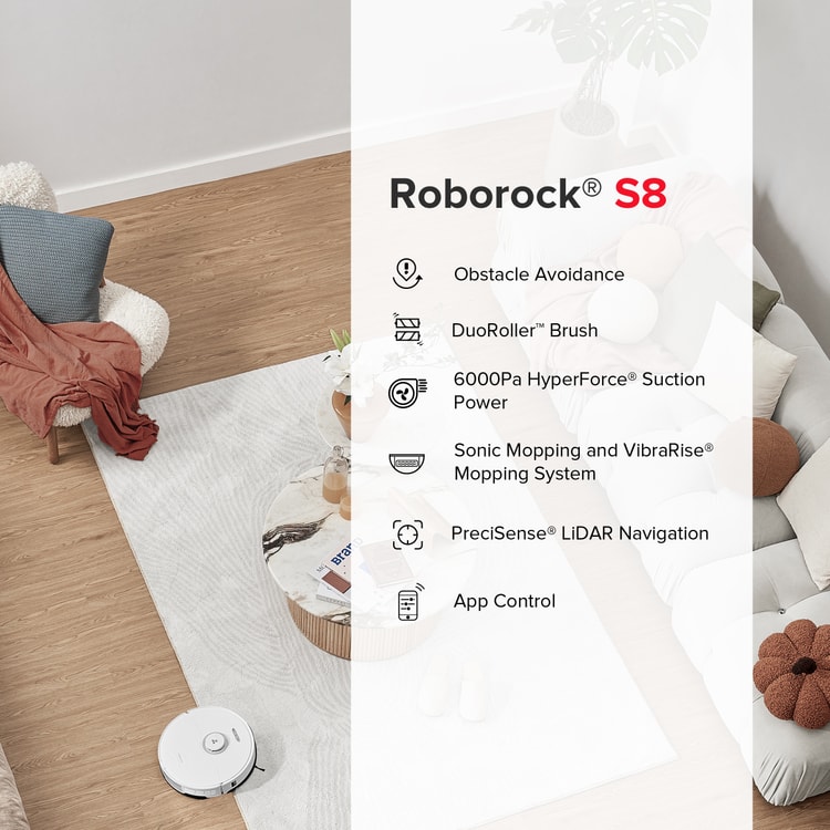  roborock S8 Robot Vacuum and Mop Cleaner, DuoRoller