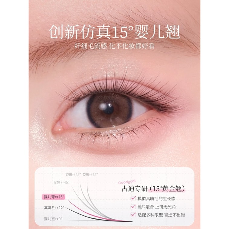 Eyelash extensions without stems, glue-free style [Natural Baby Lashes], 96 clusters, natural and realistic look, suitable for bare-faced wear - 1 box 3