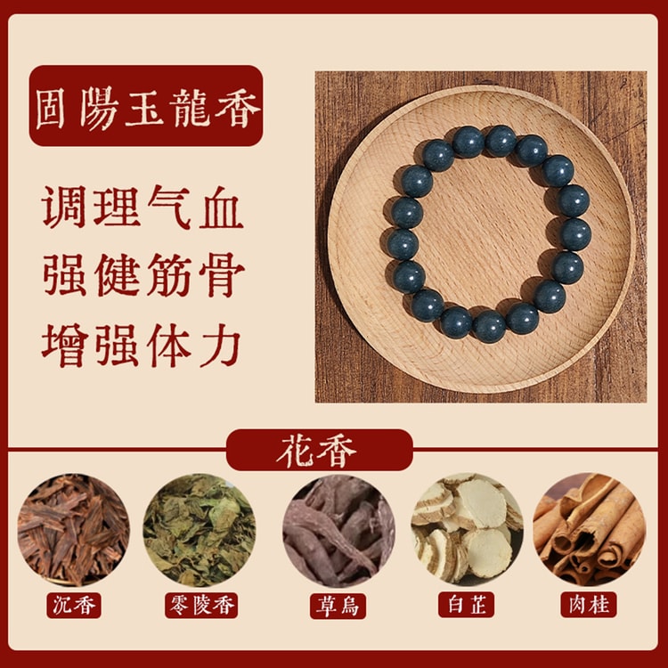 中国直送】HSPM 新古代手作り天然漢方薬香ビーズブレスレット 古陽玉龍