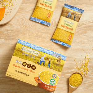 爷爷的农场 有机黄小米  谷物米黄小米营养辅食粥 宝宝辅食 350g *2【2份超值装】
