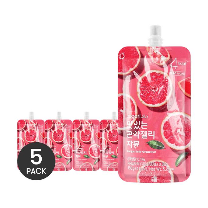 Konjac Jelly Drink Grapefruit 5.3 oz*5【5 Packs】