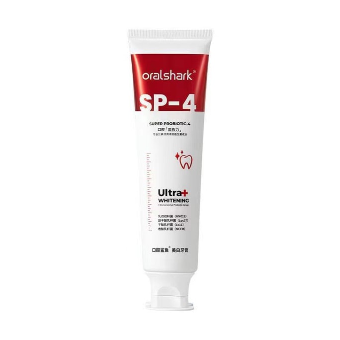 【中国直邮】 口腔鲨鱼 牙膏益生菌sp4清新美白牙膏去牙渍 120g/支