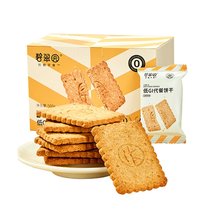 [중국 직배송] 비주위안 통밀 비스킷, 오리지널 맛, 무설탕, 체중 감량, 피트니스, 식욕 억제에 좋은 건강 간식, 500g