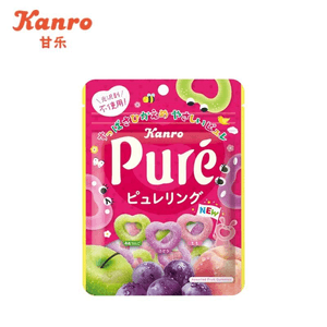 【日本直邮】 日本 KANRO 甘乐 Pure超酸心形圈圈软糖什锦水果味 156g