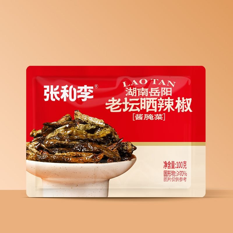 张和李 老坛晒辣椒袋装正宗湖南岳阳辣味下饭菜微辣下100g*1袋