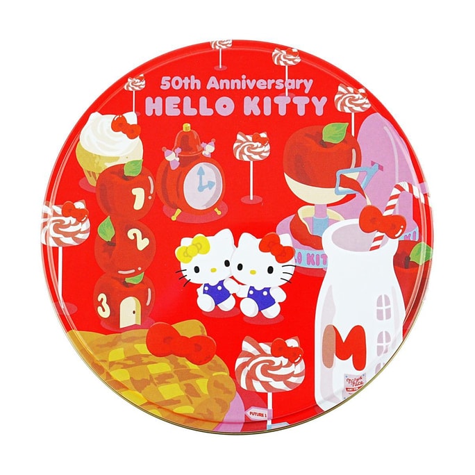 Hello Kitty 50th Biscuit Tin ,2.11 oz【Anime Finds】