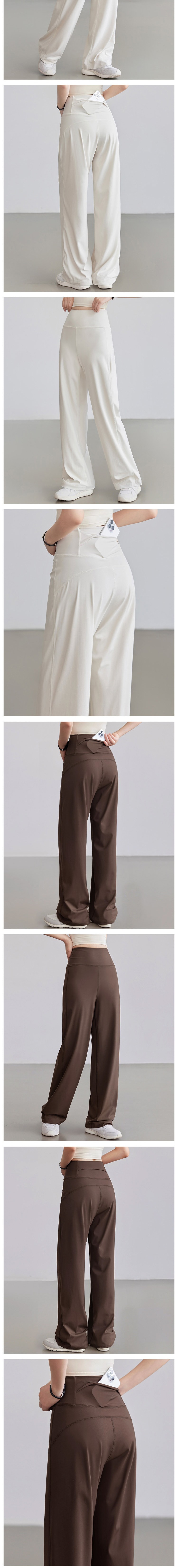 【中國直郵】 HSPM 直筒垂感顯瘦高腰運動健身長褲 休閒瑜珈褲 白蛋白 XL碼