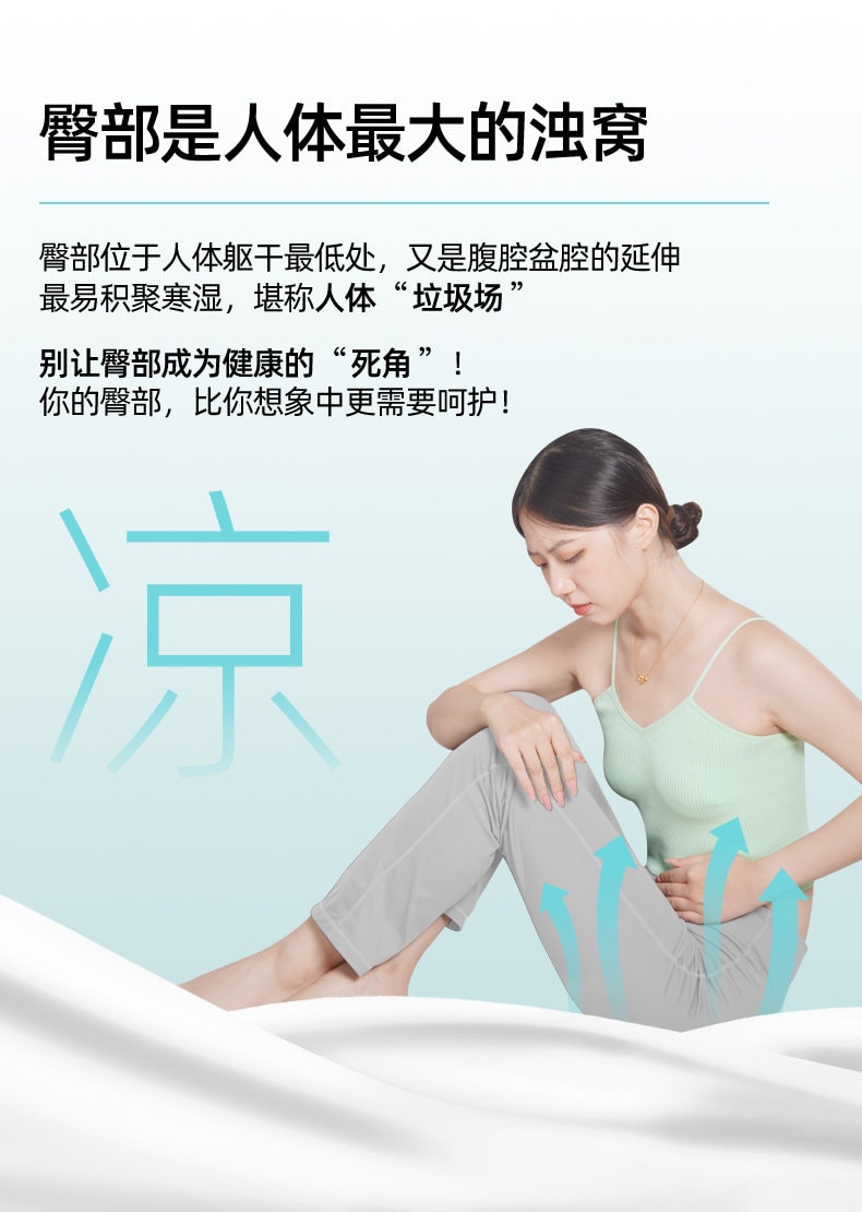 【中国直邮】 艾邑 艾灸臀部热敷神器坐灸人参龙脑臀灸贴八髎穴随身灸腰臀淤堵草本贴 黑色 一个装