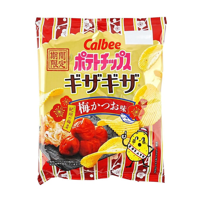 日本CALBEE卡乐比 厚切波浪薯片 纪州梅子味 58g【季节限定】