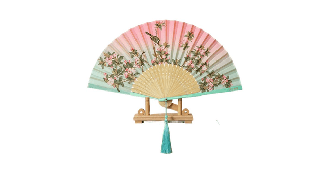 中国直邮】 故宫博物院故宫清风徐来折扇名画花鸟图古风折叠便携21厘米