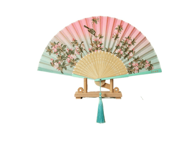 中国直邮】 故宫博物院故宫清风徐来折扇名画花鸟图古风折叠便携21厘米