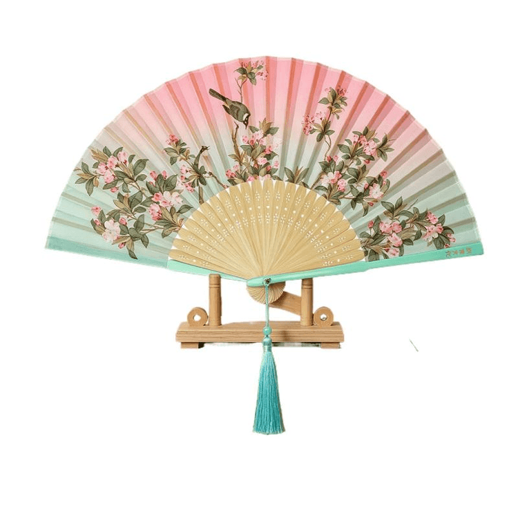 中国直邮】 故宫博物院故宫清风徐来折扇名画花鸟图古风折叠便携21厘米