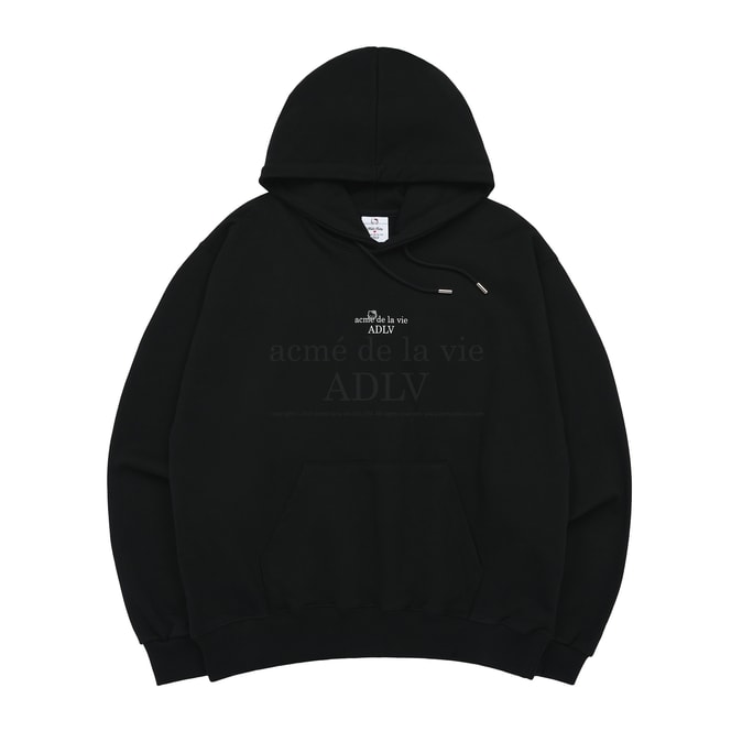 ADLV x SANRIO 【加拿大/韩国直邮】【限定联名】 23夏季新款 HELLO KITTY 字母LOGO印花帽衫 黑色 1