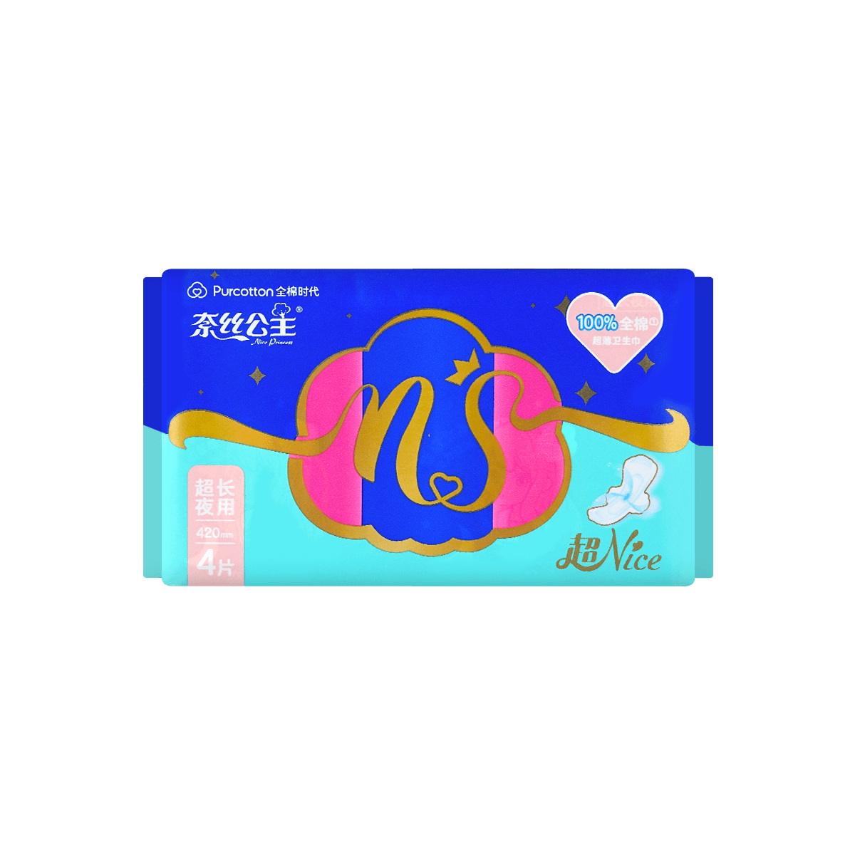 全棉时代奈丝公主青春版超长夜用超薄卫生巾420mm4片包怎么样