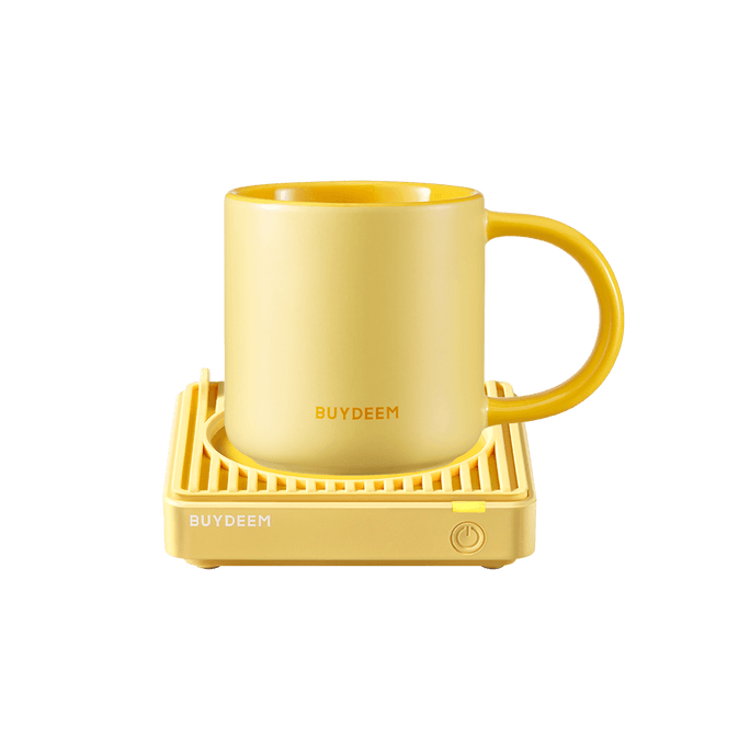 Buydeem Ceramic Mug With Coffee Warmer Yellow